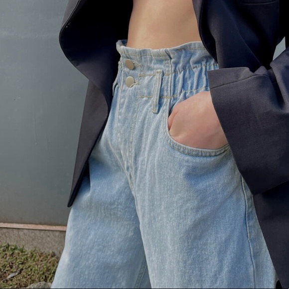 OAK + FORT Denim - OAK + FORT Women's High Rise Jeans in Light Blue